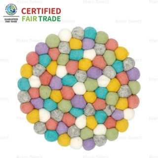 隔熱墊 日本 現貨【Marushin丸真】尼泊爾手工製 羊毛氈厚實隔熱墊 鍋墊 餐桌隔熱墊 鍋子隔熱墊 桌墊 桌子隔熱