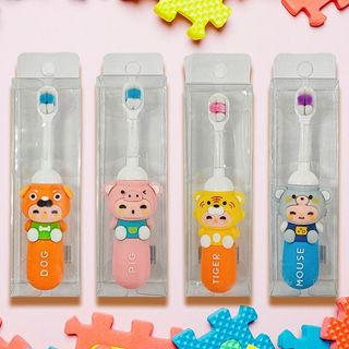 3D造型萬毛牙刷(1支入) 款式可選 綿密軟毛 呵護幼齒 圓潤小刷頭 寶寶 藍 黃 粉 橘【小三美日】DS024794