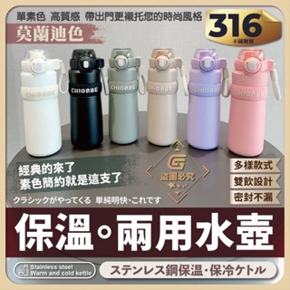 隔日達+免運 新款 SUS 316不銹鋼 兩用保溫杯 吸管杯 直飲杯 保溫水壺 咖啡杯 560ml 保冷杯 莫蘭迪色系
