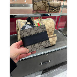 SoHoShop歐洲代購 GUCCI GG Supreme 帆布牛皮8卡短夾 779859