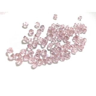 DIY 各款 散珠 飾品 手鍊 項鍊 粉紅系列 雙尖珠 菱形珠 車輪珠 3mm -4mm限量現貨 切面 閃亮 水晶玻璃珠