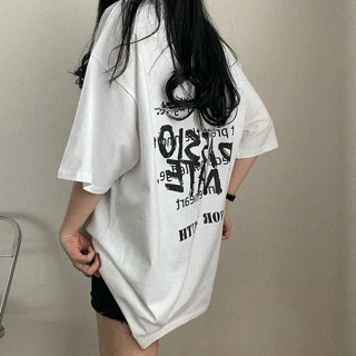 心動指數100% T恤 短袖 oversize 白色T恤 女生衣服 美式復古 美式上衣 美式短袖 潮牌 個性衣服