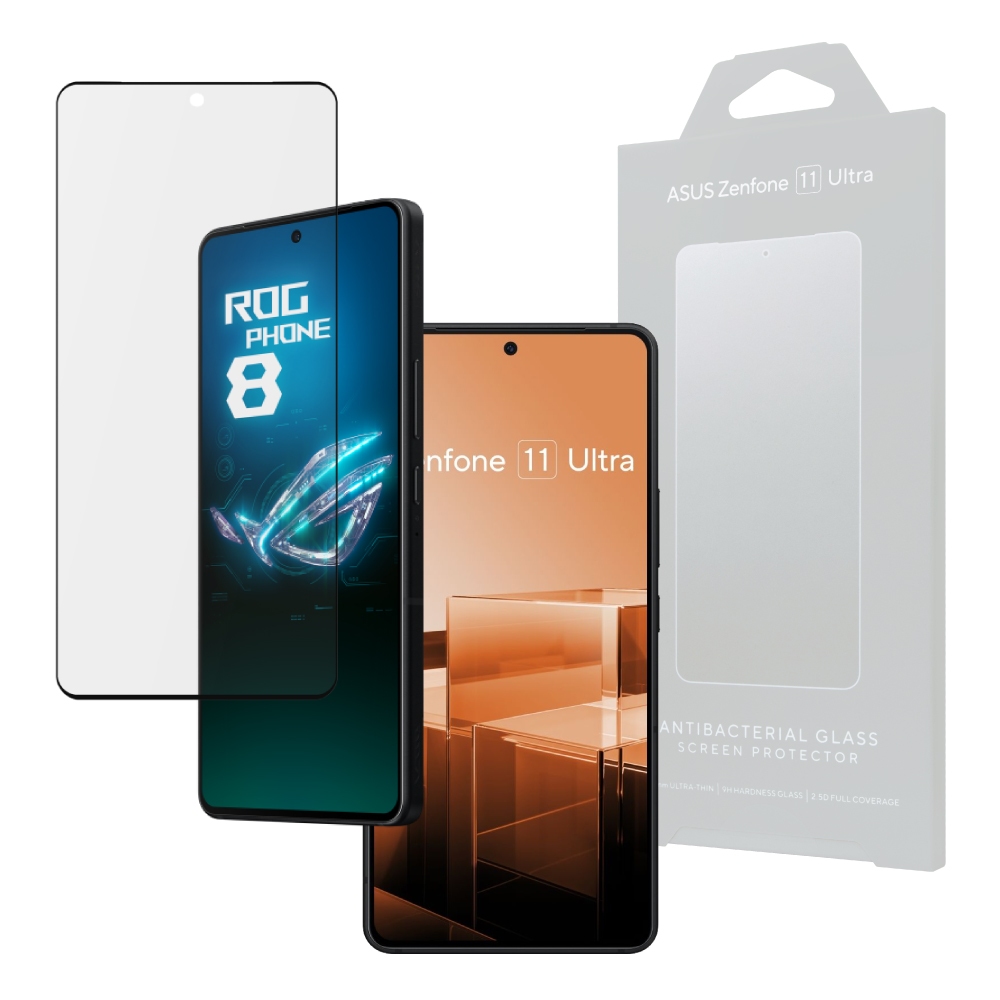 Asus華碩 原廠 ROG Phone 8系列 / Zenfone 11 Ultra 抗菌玻璃保護貼【盒裝】AY2402