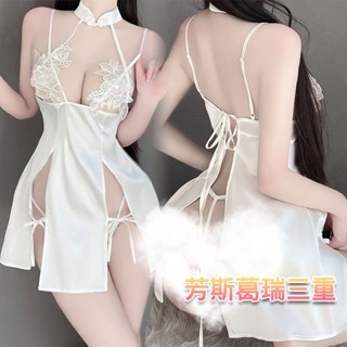 盤花掩胸 冰絲綁帶(白)【芳斯葛瑞情趣用品】性感 內衣 睡衣 角色服 cosplay