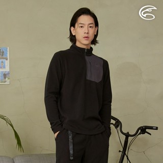 ADISI 男半門襟OceanPure溫控消臭抗靜電保暖衣 AL2421041 極致黑 (S-4XL)｜尺寸含大尺碼