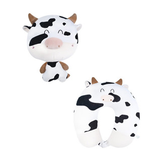 可愛動物二合一變形U型頸枕-乳牛
