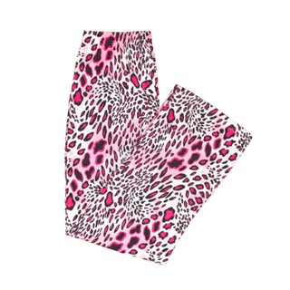 惜福品-臺灣出貨【nat nat outlet】10-12歲女童 春秋換季款 磨毛長褲 復古粉色斑紋 居家睡褲 童裝