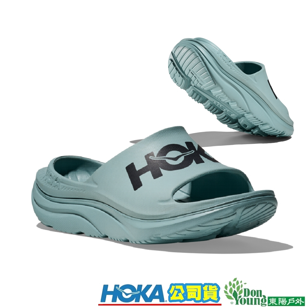 【HOKA】U ORA  Athletic Slide恢復拖鞋 水晶藍/黑HO1155154DLCK