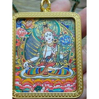 唐卡 雙面 白度母/綠度母 藏傳
