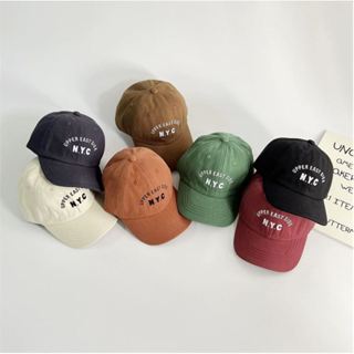 NYC字母刺繡鴨舌帽-【現貨】ins四季新款韓版男女童寶寶可愛棉布NYC字母刺繡鴨舌帽棒球帽