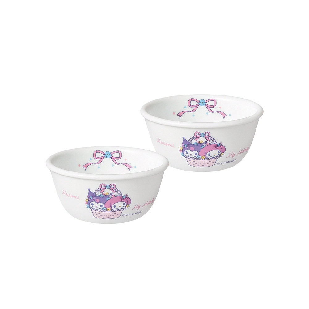 【美國康寧 CORELLE】(三麗鷗)酷洛米&美樂蒂My Melody and Kuromi-小羹碗二件組B01