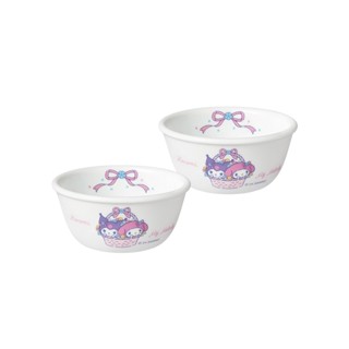 【美國康寧 CORELLE】(三麗鷗)酷洛米&美樂蒂My Melody and Kuromi-小羹碗二件組B01
