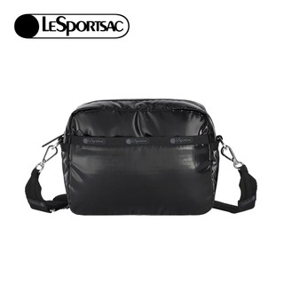 |快速出貨|Lesportsac Deluxe Crossbody 拉鍊斜背包/ 亮面黑 開學季禮物