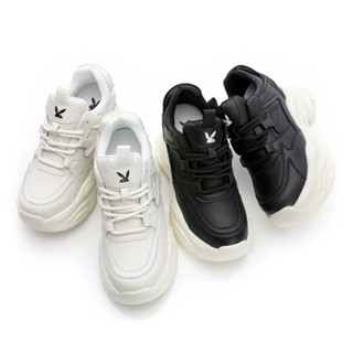 PLAYBOY 玩酷潮流 8ody 內增高老爹鞋-白/黑(PY1102)