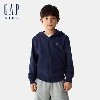 Gap 兒童裝 小熊刺繡連帽外套(1-14歲)-海軍藍(761410)