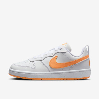 NIKE 大童 女款 休閒鞋 COURT BOROUGH LOW RECRAFT GS 穿搭 白橘 DV5456119