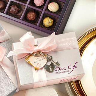 Diva Life 情鎖新橋 經典6入珍珠松露巧克力禮盒(限量贈送情鎖)/情人節禮物首選/絲滑入口