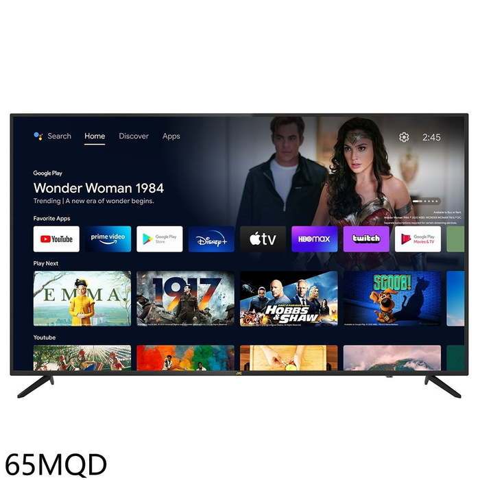 JVC【65MQD】65吋4K QLED量子點連網智慧顯示器(7-11商品卡600元)(含標準安裝)