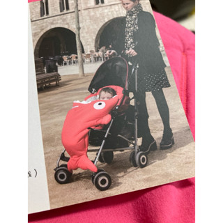 等同全新 BabyBites 鯊魚咬一口 西班牙設計-純棉嬰幼兒多功能睡袋-紅色