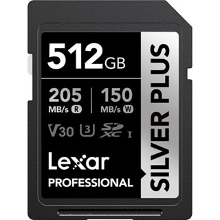 LEXAR SILVER PLUS SDXC 512GB V30 UHS-I 讀205 寫150mb/s 新版 公司貨