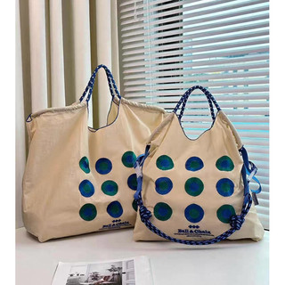 日本代購ball&chain刺繡九宮格斜挎帆布包購物袋通勤包包