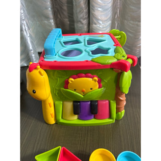 (二手玩具) 美國Fisher Price費雪 可愛動物積木盒 寶寶積木盒 嬰兒玩具 幼兒玩具 益智玩具