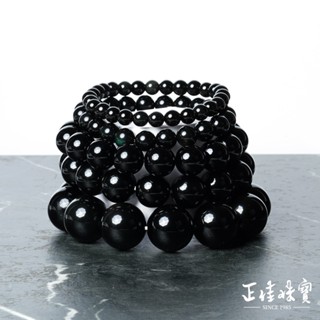 【正佳珠寶】單眼黑耀石手珠 避邪黑曜石手鍊 6mm 8mm 10mm 12mm 14mm 16mm 18mm