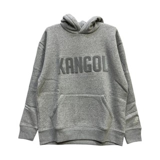 KANGOL 中性 袋鼠 灰 牙刷繡帽T 偏大 6355106812