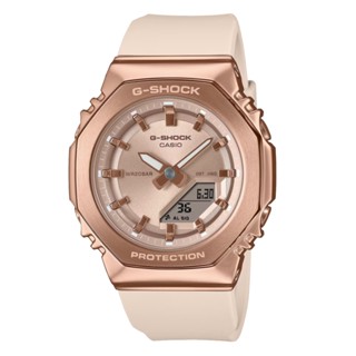 CASIO 卡西歐(GM-S2110PG-4A) G-SHOCK WOMEN 金屬殼八角形 休閒酷炫雙顯錶-粉金/粉米
