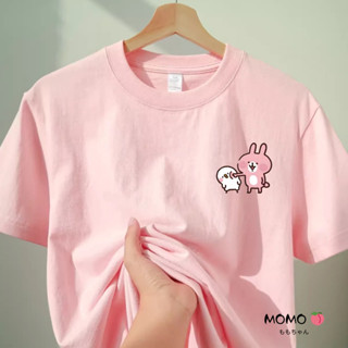 【MOMO】100%純棉短袖 卡娜赫拉T恤 Kanahei t 恤oversize 寬版顯瘦短袖 落肩短袖 大碼女裝