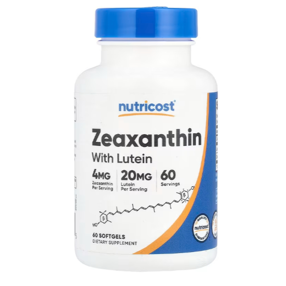 美國原裝Nutricost Zeaxanthin with Lutein玉米黃質葉黃素 60粒/120粒軟凝膠 委任代購