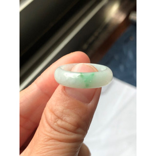 緬甸玉天然A貨翡翠 玉戒 糯冰種 陽綠 白底青 戒指 翡翠戒指 內徑17.9