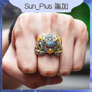 Sun Plus 臺灣現貨 千葉B款 《金翅大鵬鳥》戒指 入魂級！驚艷無敵！金翅大鵬鳥戒指 手工泰銀戒復古寶石戒指 戒指