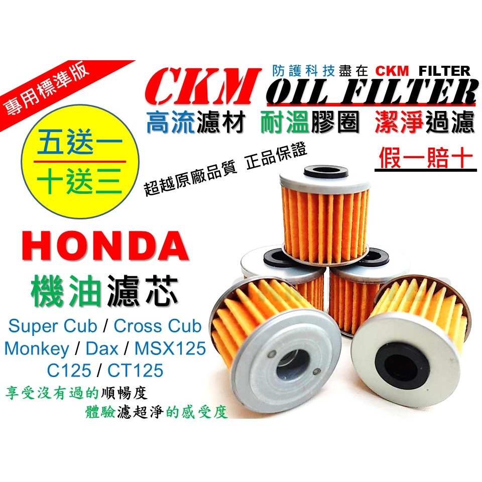 【CKM】本田 HONDA Monkey CC110 CB350 MSX125 CT125 DAX C125 機油濾芯