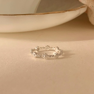 現貨♥︎Serendipity 韓國🇰🇷 925 silver 扎實純銀小鑽花圈戒 純銀戒指 小花戒指