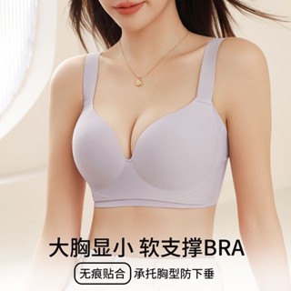 薄款無痕大碼內衣 無鋼圈 固定杯 軟支撐 大胸顯小 聚攏上託 舒適透氣 防下垂 收副乳 無痕美背內衣