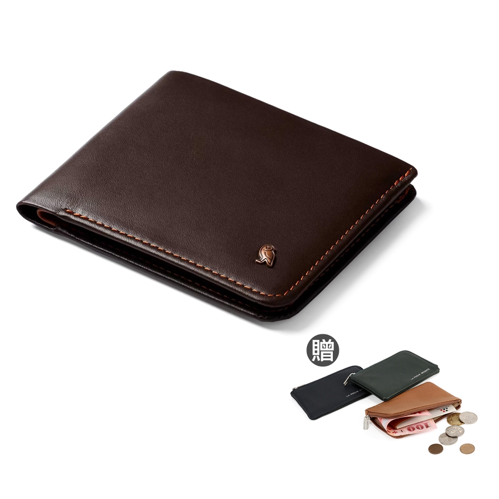 Bellroy Hide & Seek Hi 系列真皮橫式零錢短夾 - 深咖啡 WHSE 送真皮零錢包
