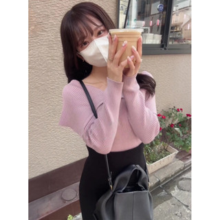 🎀ChienYa🎀日本GRL正品代購～大翻領露肩針織上衣