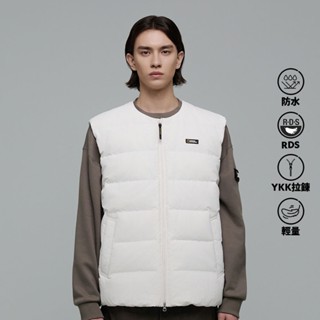 【國家地理服飾】男女同款 HERON 輕量羽絨背心 - 淺米色(鵝絨升級款)