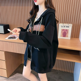 胖胖美依 上衣 大學T 外套M-XL華棉純棉複合牛奶絲街頭字母開衫外套寬鬆運動休閒上衣TCF02-75611.