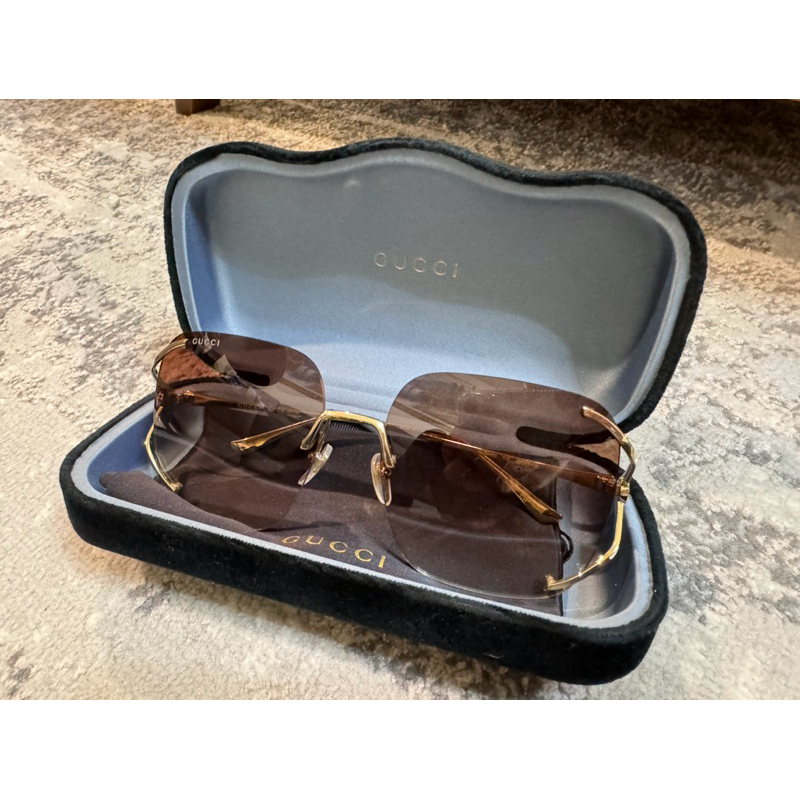 全新*專櫃正品💯Gucci古馳 無邊框太陽眼鏡 💯專櫃正品 原價17900