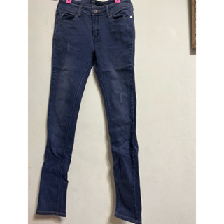 直筒牛仔褲、深藍色、彈性伸縮、dita、s號