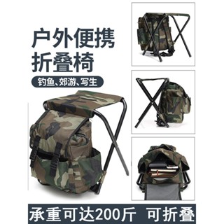 LEZUN樂尊 洋光休閒戶外便攜式登山揹包椅 可折疊釣魚凳