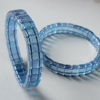 【非銀不可】天然精品〔巴西／海藍寶手排〕手鐲排/原礦/手串/天然寶石/手環/飾品/