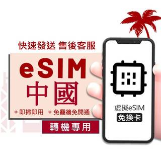 【中國eSIM單日網絡卡】1-2天 跨日 中國 轉機專用 手機上網 網路卡 esim 虛擬 上網絡卡 免翻牆 澳門 大陸