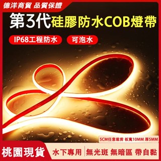 現貨 COB燈條 24V燈帶 led燈條 超亮無頻閃 灌膠密封防水 可自粘燈帶 戶外庭院 臺階魚缸燈 戶外專用泡水燈條