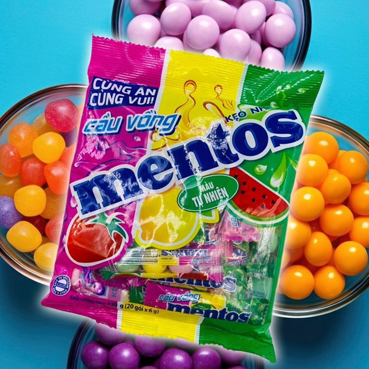 mentos 綜合水果風味軟糖(120g) 曼陀珠 甜食 糖果 零食 休閒零嘴 喜糖 萬聖節【小三美日】DS023450
