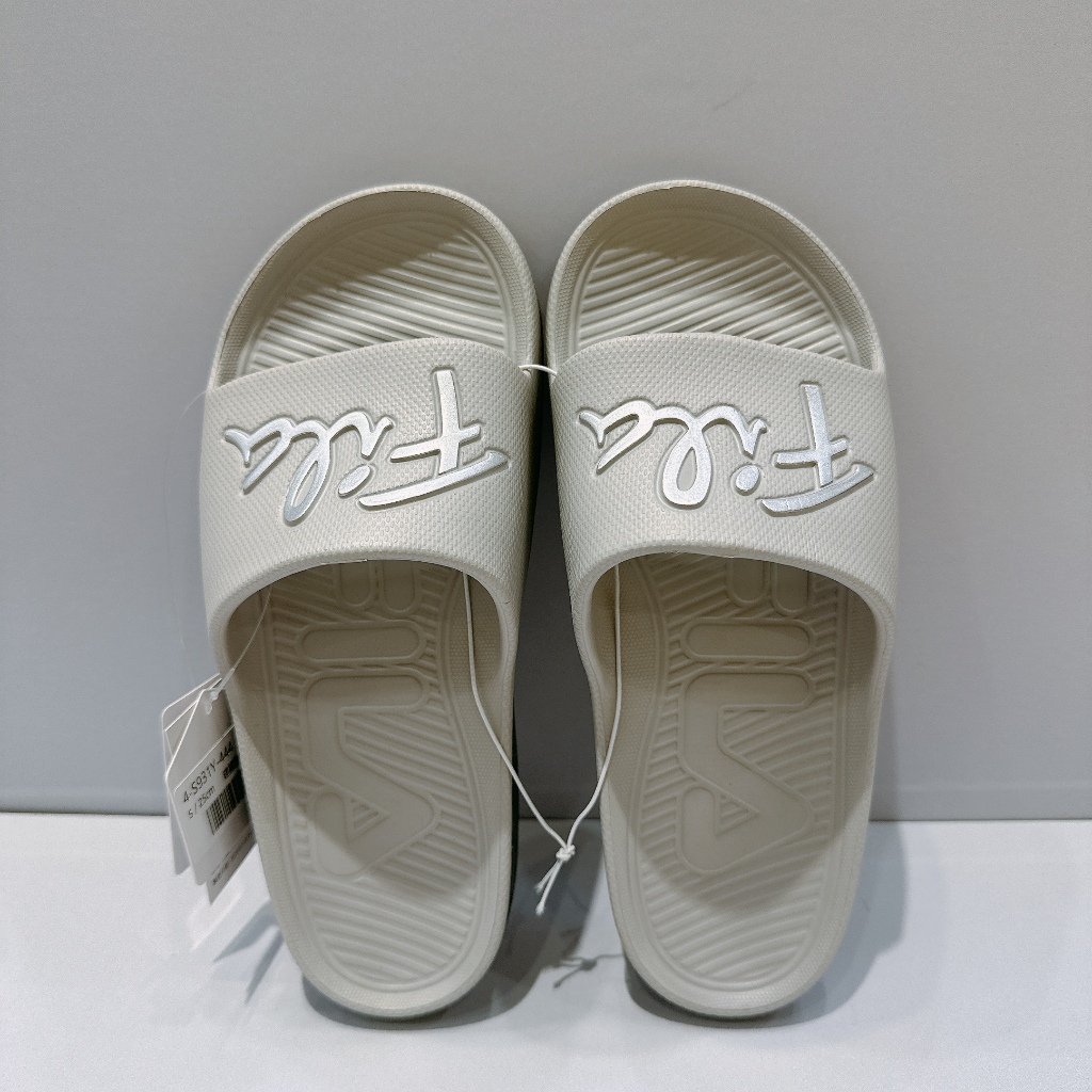 FILA 男女款 大象灰 銀河底 草寫 一體成形 防水 戶外 休閒 運動 拖鞋 舒適 4-S931Y-444