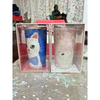 限量 星巴克 x Paul & Joe 限量聯名商品 雙層陶瓷杯 櫻花貓咪