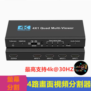 HDMI畫面分割器 4進1出無縫畫中畫切換器 HDMI 4路畫面視頻分割器四進一出高畫質螢幕分割無縫切換支援4K30hz